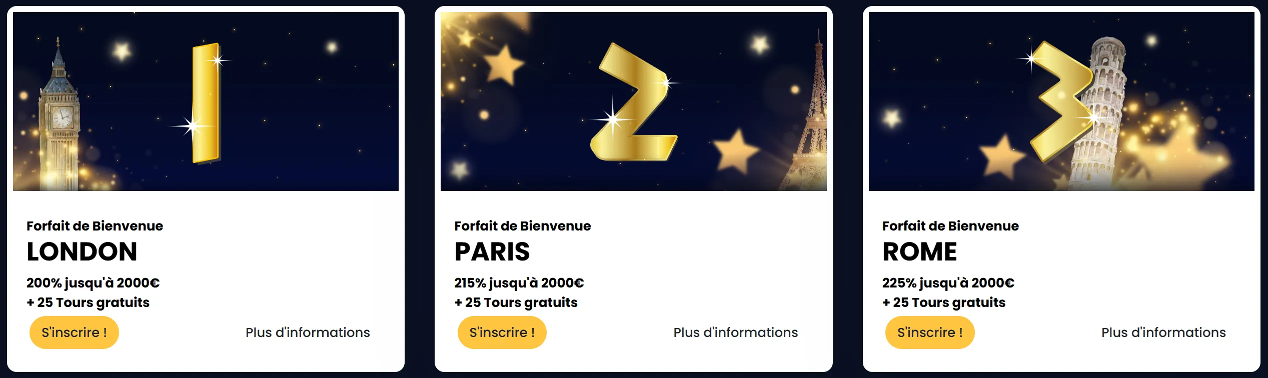 Offres promotionnelles et bonus hebdomadaires